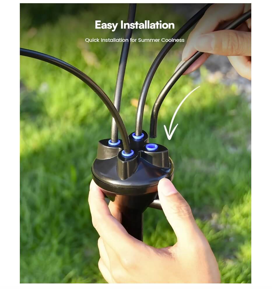 RAINPOINT Adjustable Outdoor Misting Cooler - 3.77FT Patio/Pool Mister