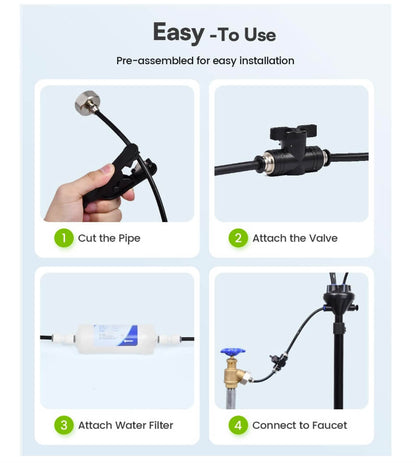 RAINPOINT 26FT Outdoor Misting Kit - 7 Nozzles & Filter for Patio Cooling