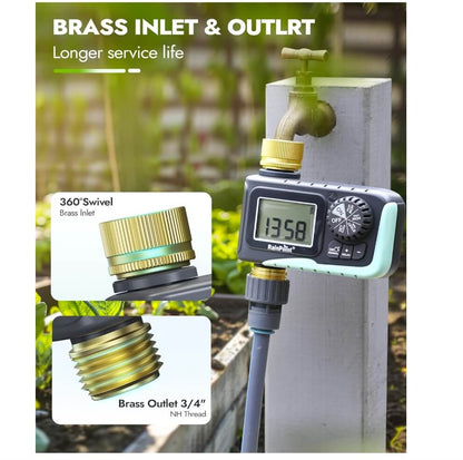 RainPoint Sprinkler Timer with Brass Inlet & Outlet