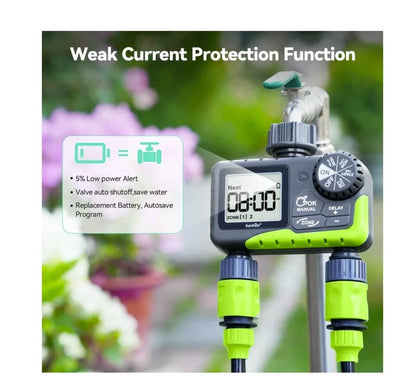 RainPoint 2PCS Garden Hose Timer 2 Outlet Greenhouse Irrigation Faucet