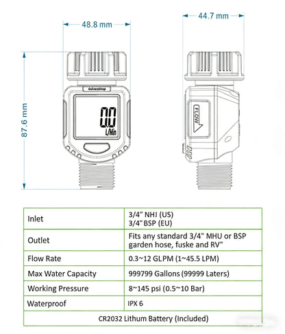 GoidenDrop Flip-screen water flow meter