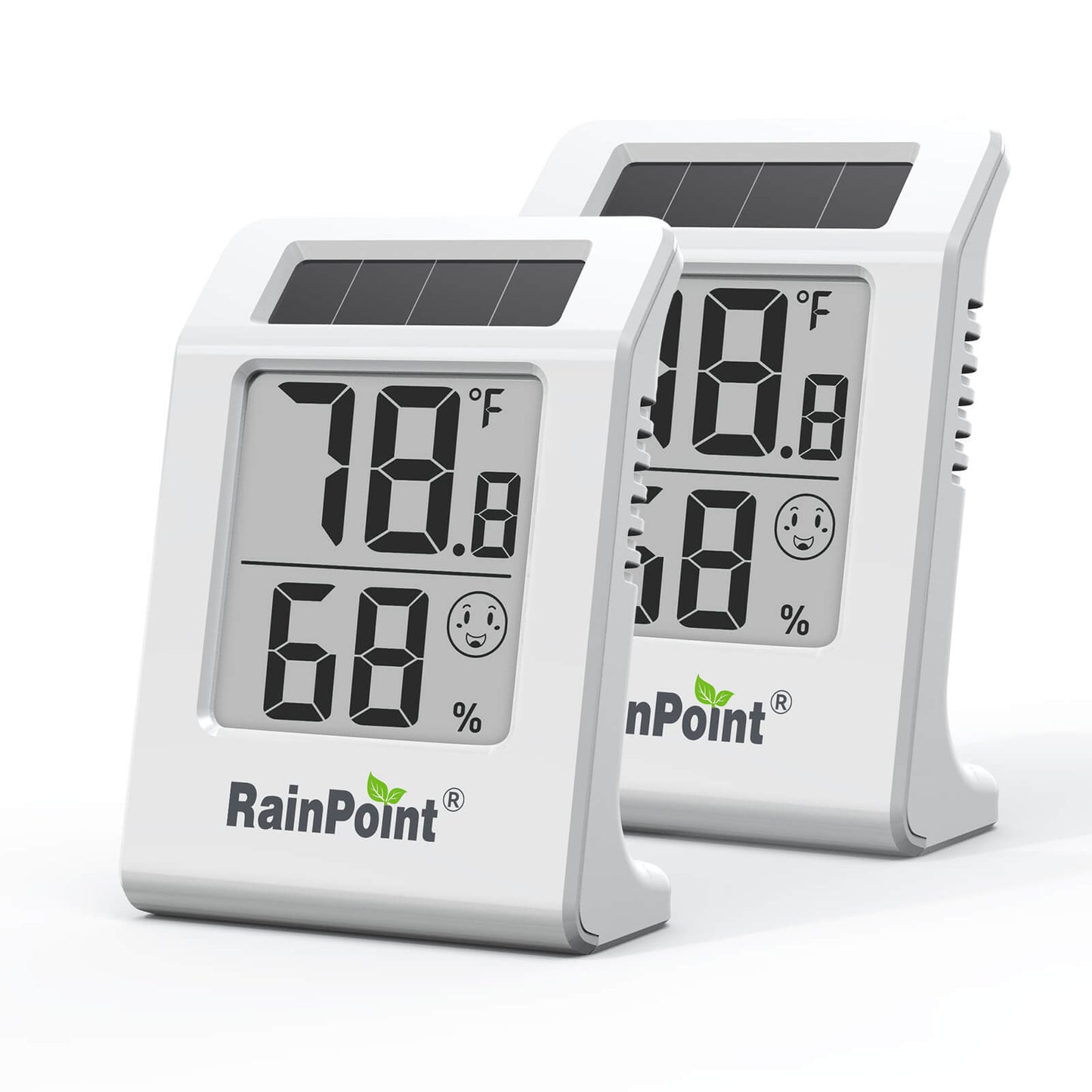 RainPoint 2.1'' Solar-Powered Thermometer and Hygrometer Meter