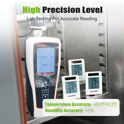 RainPoint 2.1'' Solar-Powered Thermometer and Hygrometer Meter