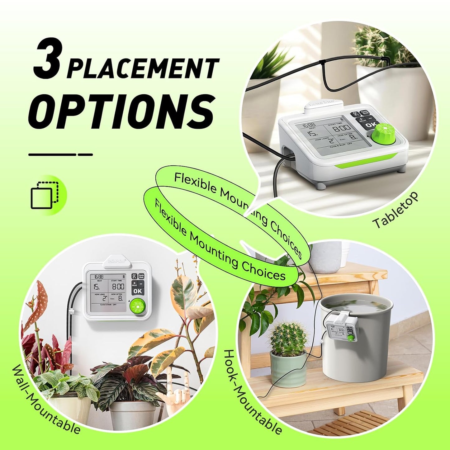 RAINPOINT Large Display Automatic Plant Waterer Indoor for Up to 10-15 Pot Plants