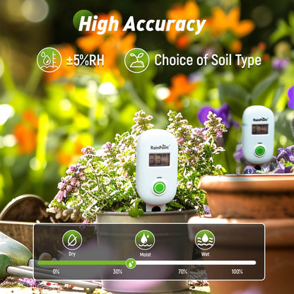 RAINPOINT Smart Digital Wireless Plant Moisture Meter Houseplants Indoor WiFi Hub Kit