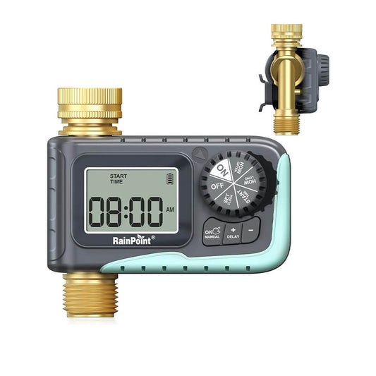 RAINPOINT 100% Metal Water Pipe Water Timer for Garden Hose