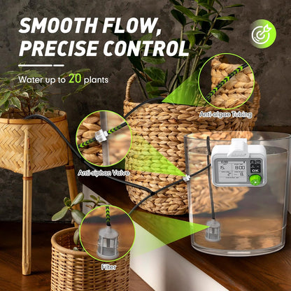 RAINPOINT Large Display Automatic Plant Waterer Indoor for Up to 10-15 Pot Plants