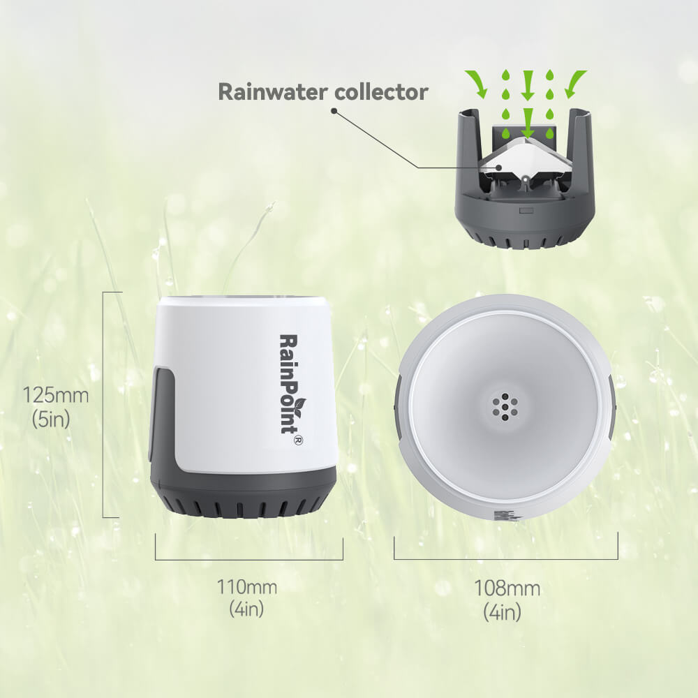 RAINPOINT Wireless Digital Rain Gauge Outdoor with App - Smart Rain Gauge with Accurate Weather Sensor