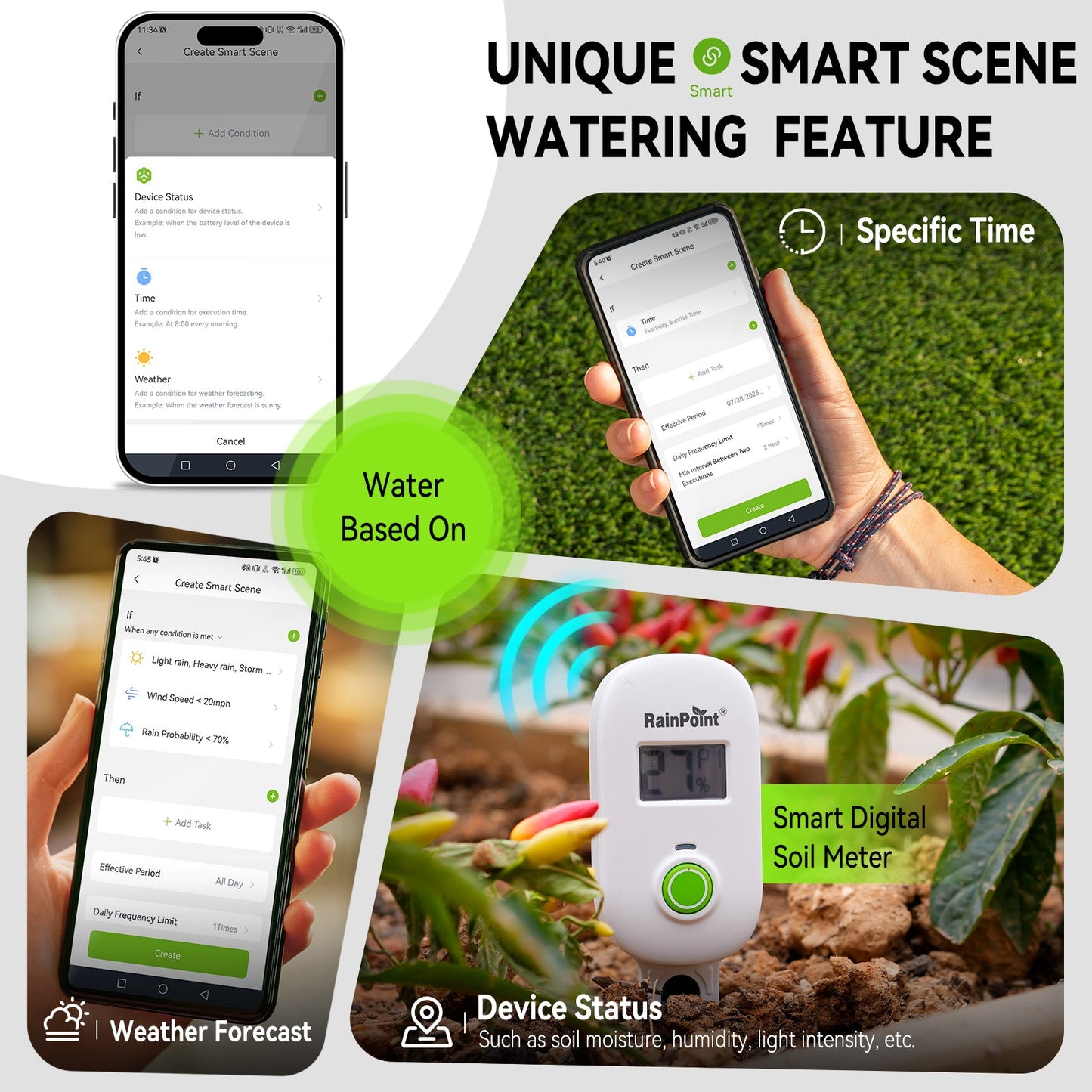 Rainpoint Smart Automatic Watering System for 15 Potted Plants, Local Control & Remote WiFi/App Control