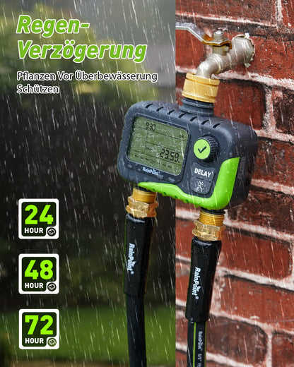 RAINPOINT 2-Zone Irrigation Timer – Programmable, Rain Delay, IP65 Waterproof