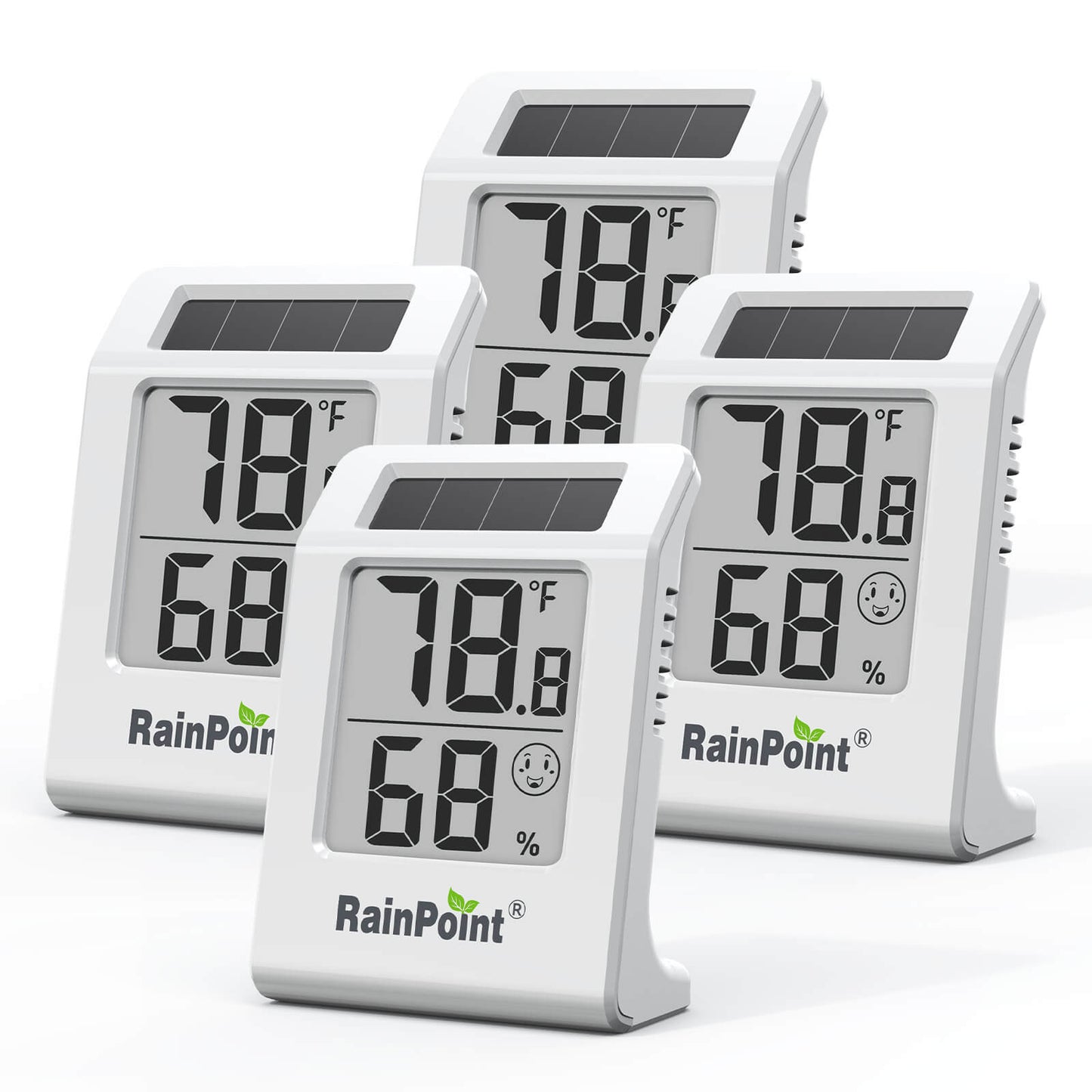 RainPoint 2.1'' Solar-Powered Thermometer and Hygrometer Meter