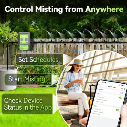 RainPoint Smart Water Pump Misting Kit for Gardens & Rain Barrels