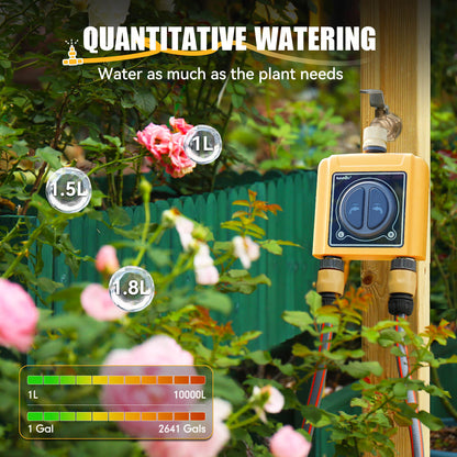 RainPoint 2 Zone WiFi Hose Timer for Lawn with Brass Inlet & Outlet