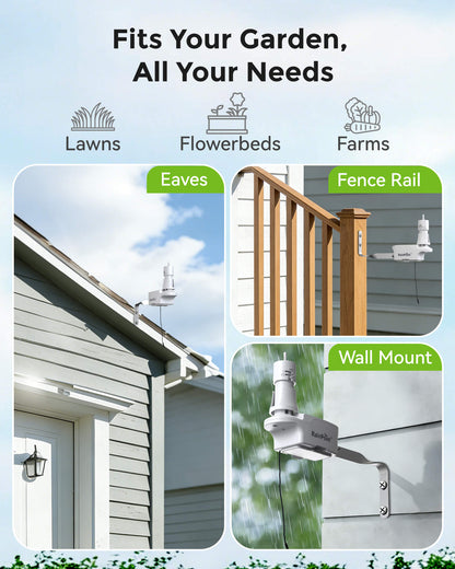 RainPoint wireless Rain Sensor with Mounting Bracket and Wire