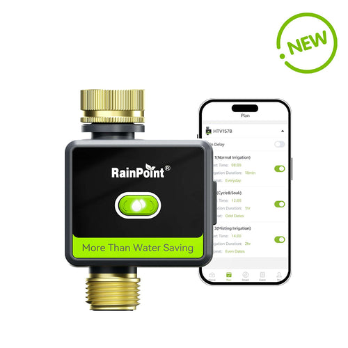 RAINPOINT Bluetooth Water Timer with Brass Inlet & Outlet (Not Include Gateway)