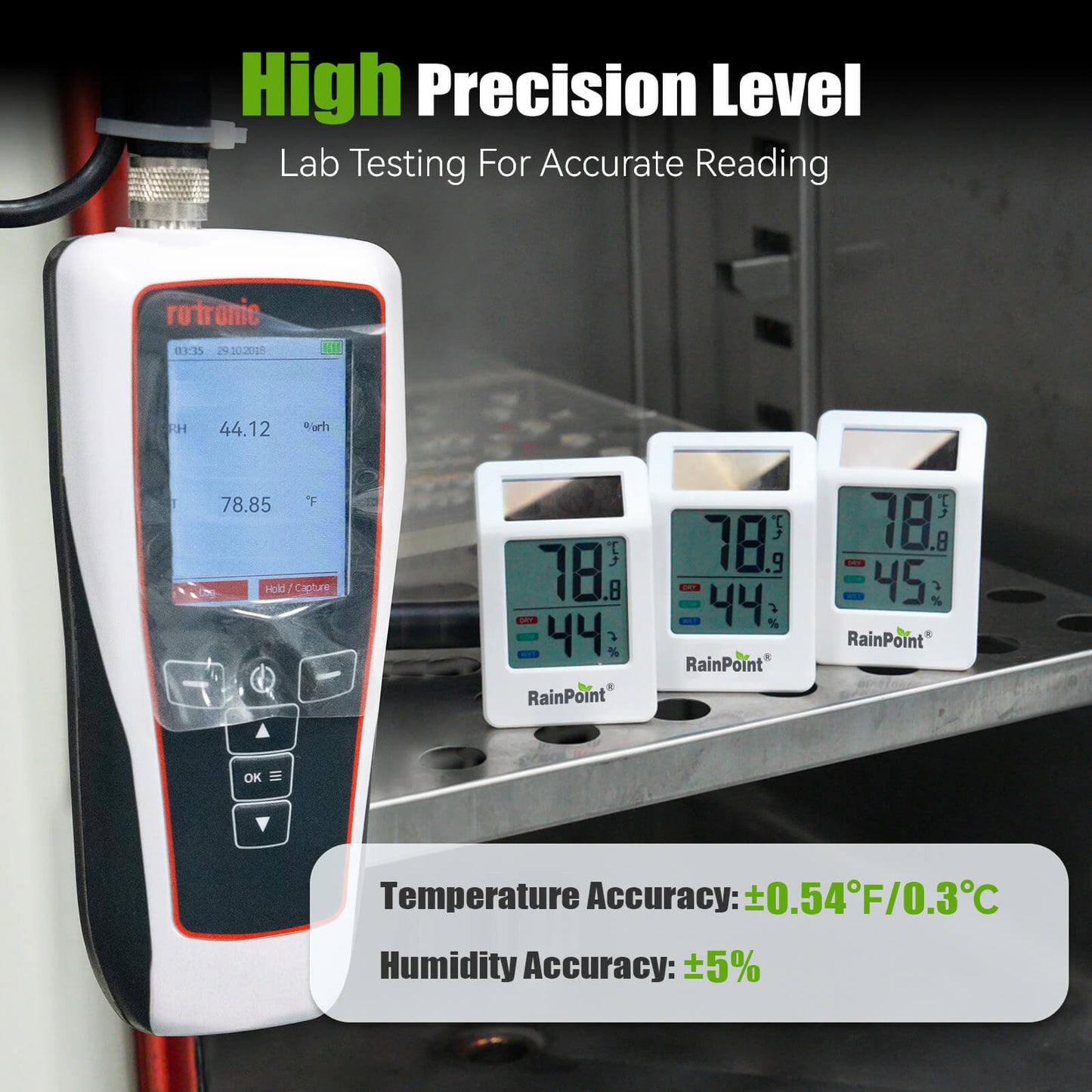 RainPoint Solar Bluetooth Temperature Humidity Monitor with Remote App Control