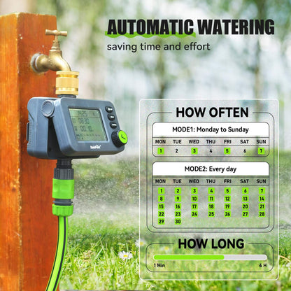RAINPOINT Irrigation Computer with Brass Inlet, Watering Timer