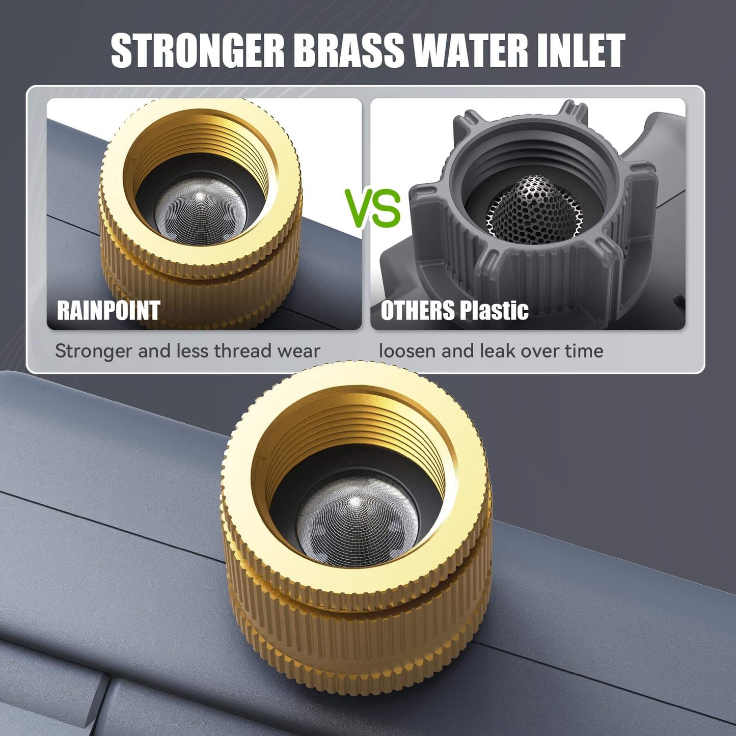 RAINPOINT Irrigation Computer with Brass Inlet, Watering Timer