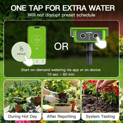 RainPoint WiFi Solar Automatic Plant Waterer Kit for Outdoor & Indoor Use with Hub