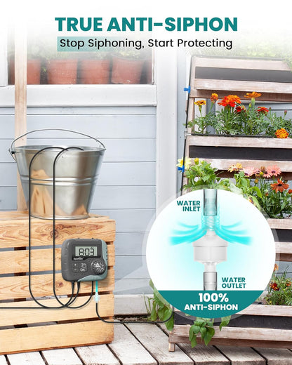 RainPoint Drip Irrigation System With Solar Pump Timer IK15P,Automatic Watering System for Potted Plants
