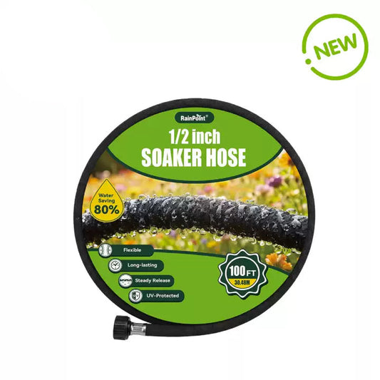 RAINPOINT 1/2'' Soaker Hose 100ft for Garden