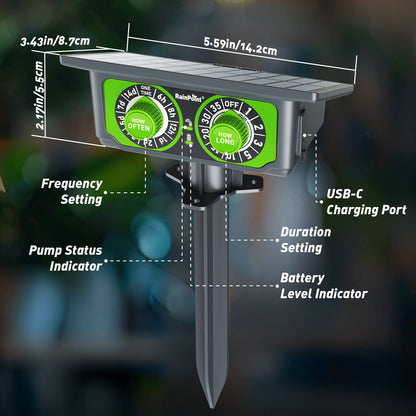 RAINPOINT Solar Drip Irrigation: Auto Watering Kit for 15 Plants, Easy Setup for Garden, Grow Tent, Raised Bed
