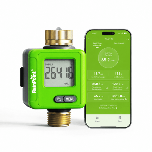 RainPoint Smart Water Flow Meter with Bluetooth App Control