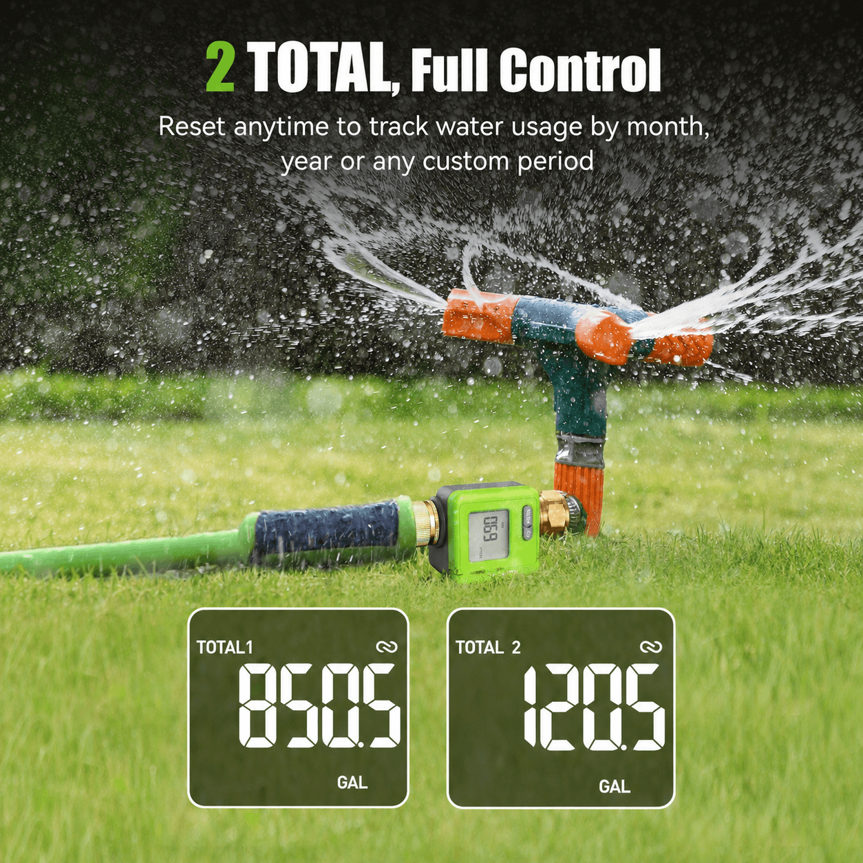 RainPoint Smart Water Flow Meter with Bluetooth App Control