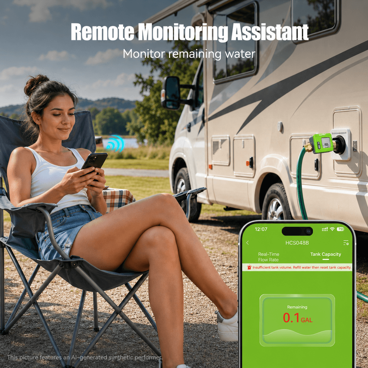RainPoint Smart Water Flow Meter with Bluetooth App Control