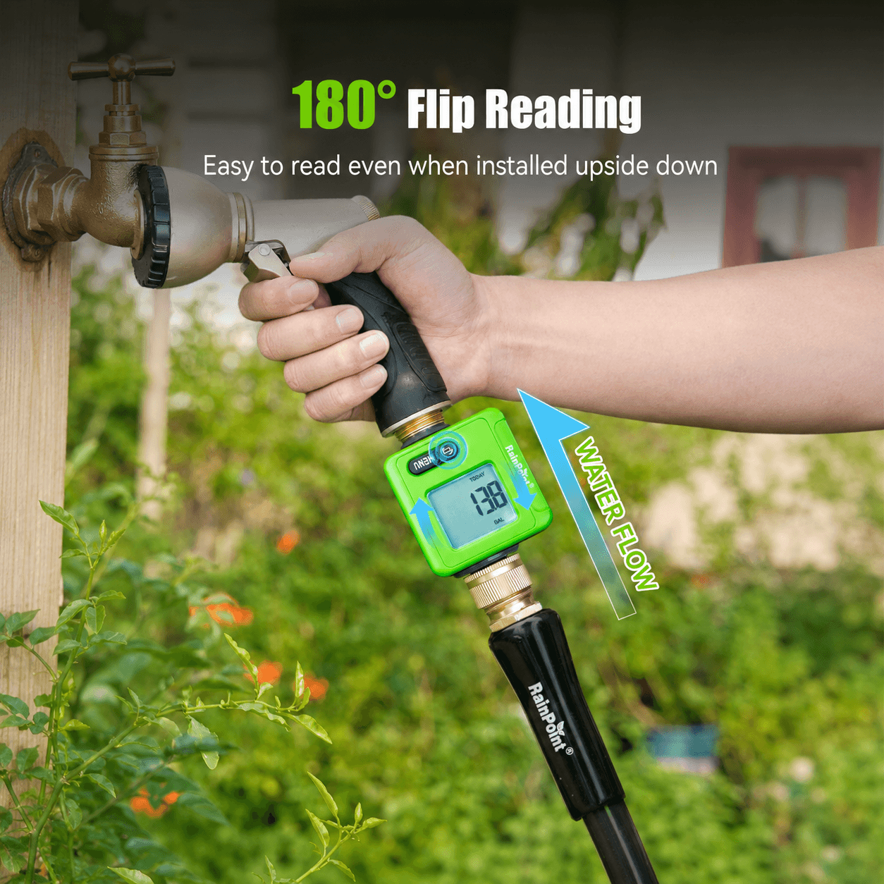RainPoint Smart Water Flow Meter with Bluetooth App Control