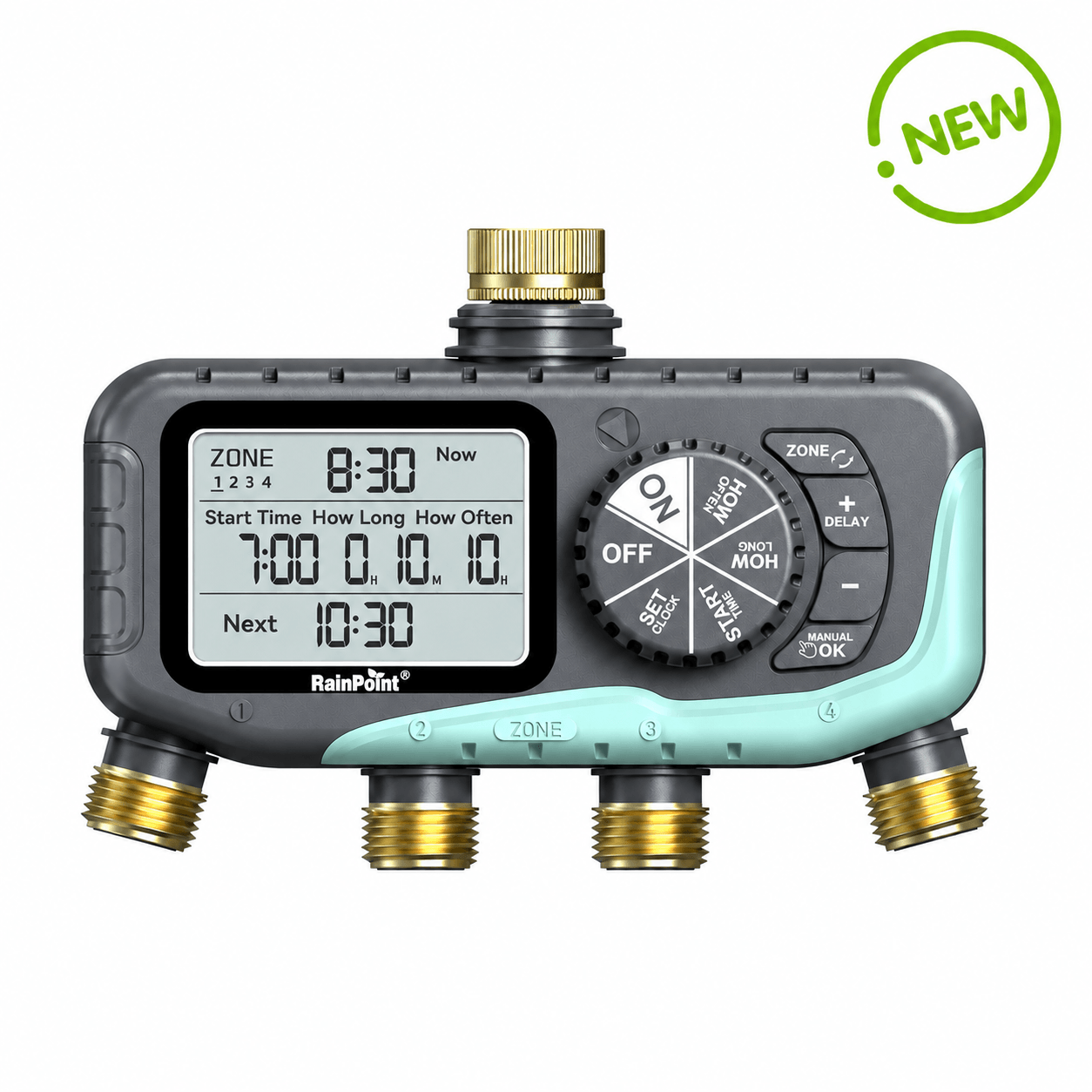 RAINPOINT Sprinkler Timer 4 Zone, Water Timer for Programmable