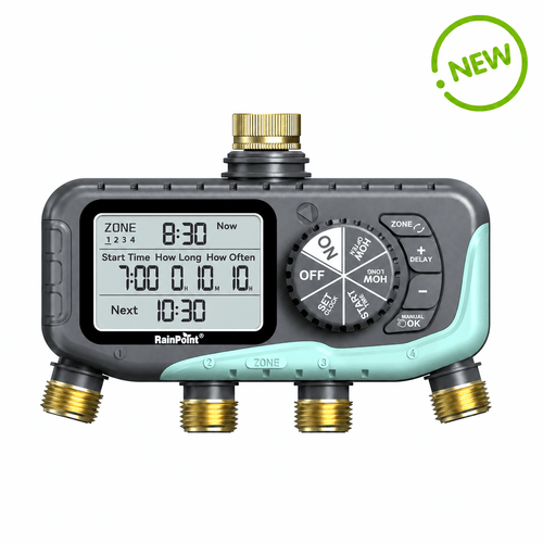 RAINPOINT Sprinkler Timer 4 Zone, Water Timer for Programmable