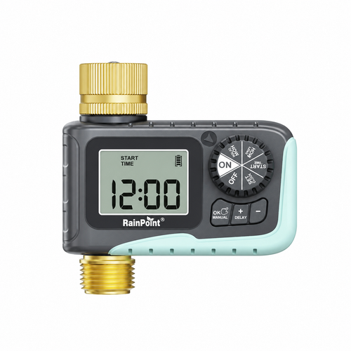 RainPoint Sprinkler Timer with Brass Inlet & Outlet