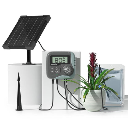 RainPoint Drip Irrigation System With Solar Pump Timer IK15P,Automatic Watering System for Potted Plants