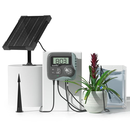 RainPoint Drip Irrigation System With Solar Pump Timer IK15P,Automatic Watering System for Potted Plants