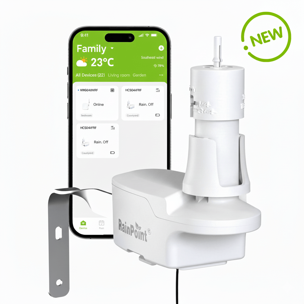 RainPoint wireless Rain Sensor with Mounting Bracket and Wire