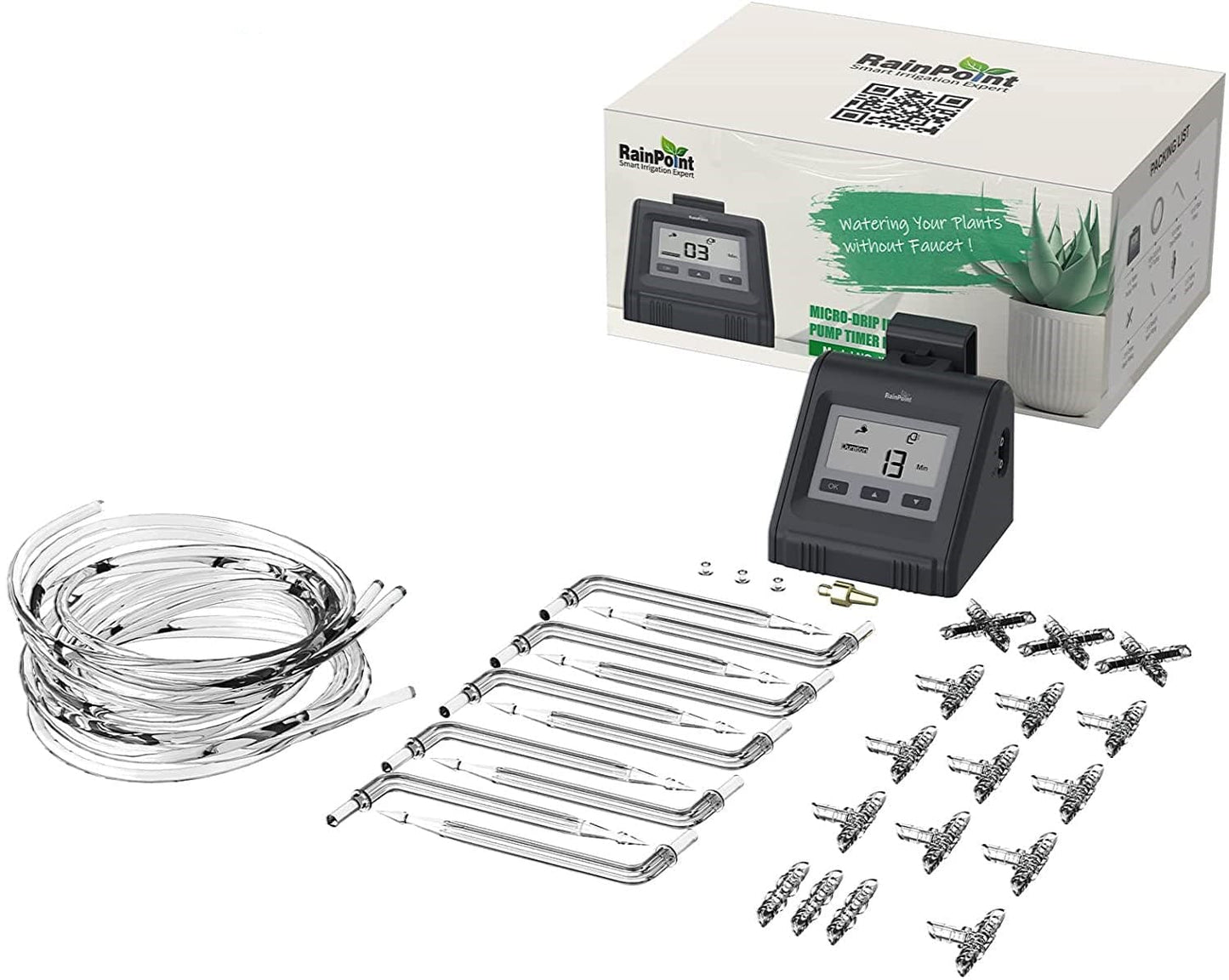 RainPoint Irrigation Pump Timer, Automatic Watering System for Potted Plants