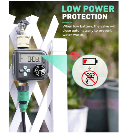 RAINPOINT Irrigation Computer with Brass Inlet and Outlet,Water Timer with 3 Schedules