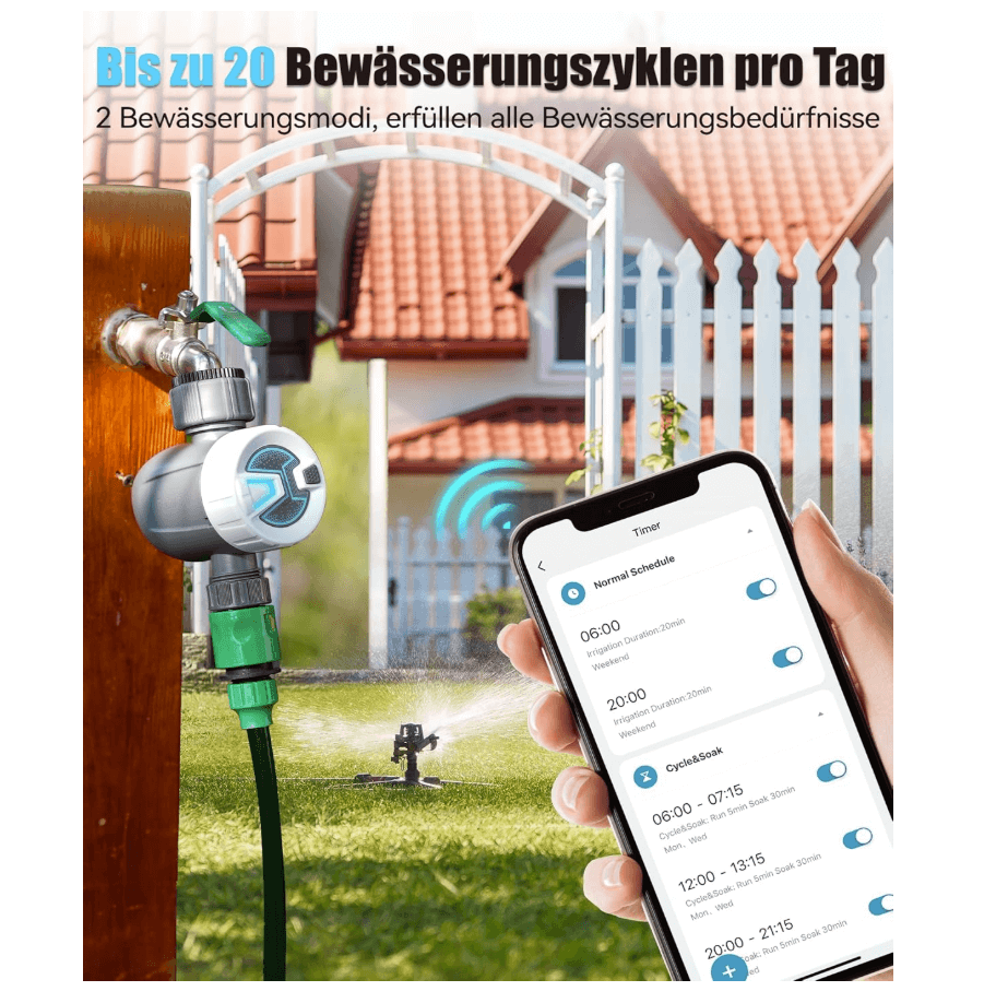RAINPOINT Irrigation Computer, WiFi, Automatic Watering with Cycle Soak Mode