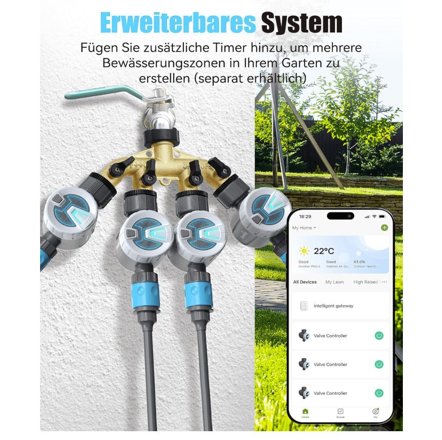 RAINPOINT Irrigation Computer, WiFi, Automatic Watering with Cycle Soak Mode