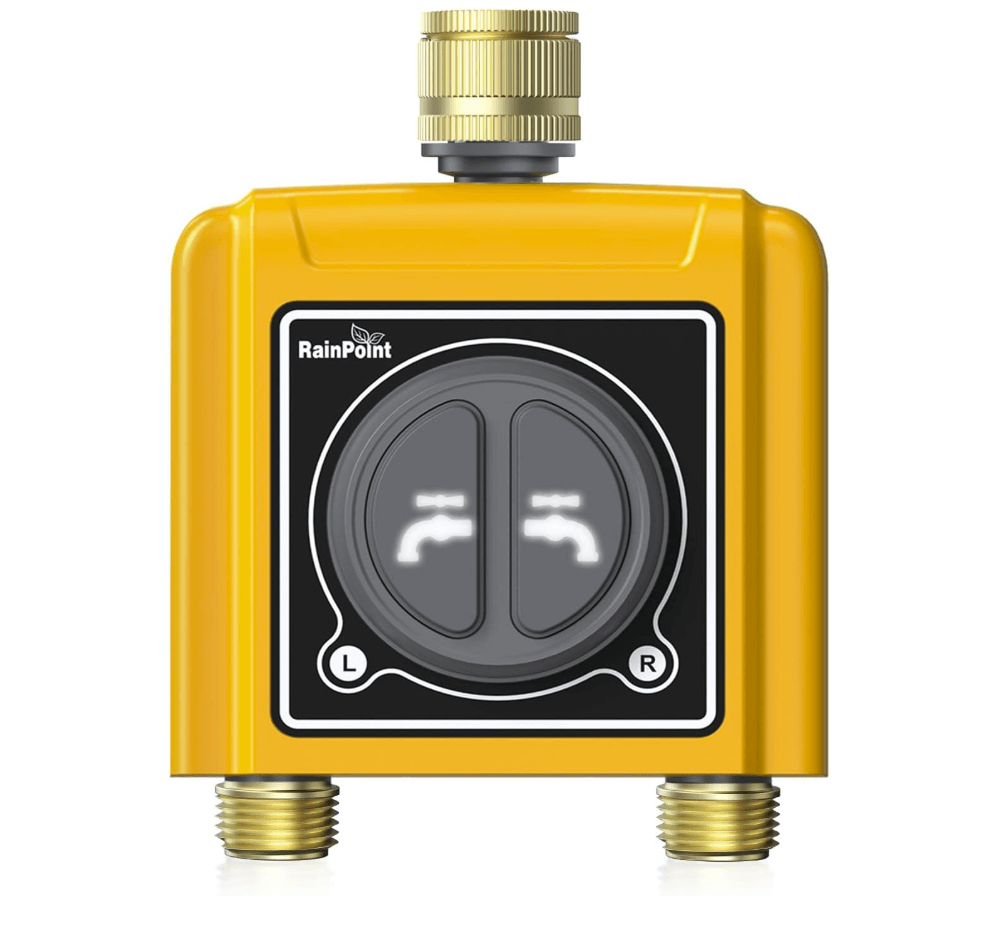 RAINPOINT Irrigation Computer WLAN 2 Outputs with Brass Inlet and Outlet, (Timer Only)