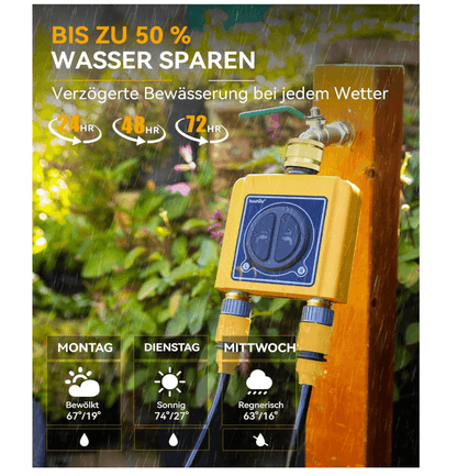 RAINPOINT Irrigation Computer WLAN 2 Outputs with Brass Inlet Outlet(with Hub)
