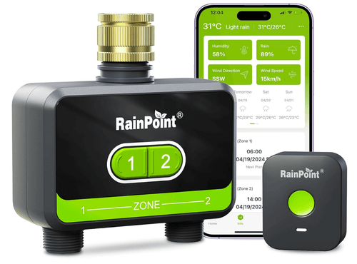 RAINPOINT Irrigation Computer WLAN 2 Outputs, Brass Inlet