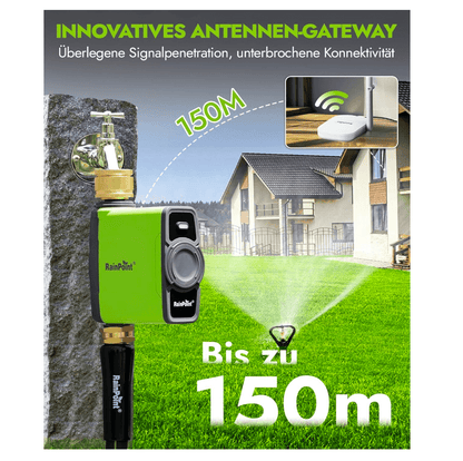 RAINPOINT Irrigation Computer 1-Zone Smart Sprinkler Timer +  Antenna Gateway for Garden