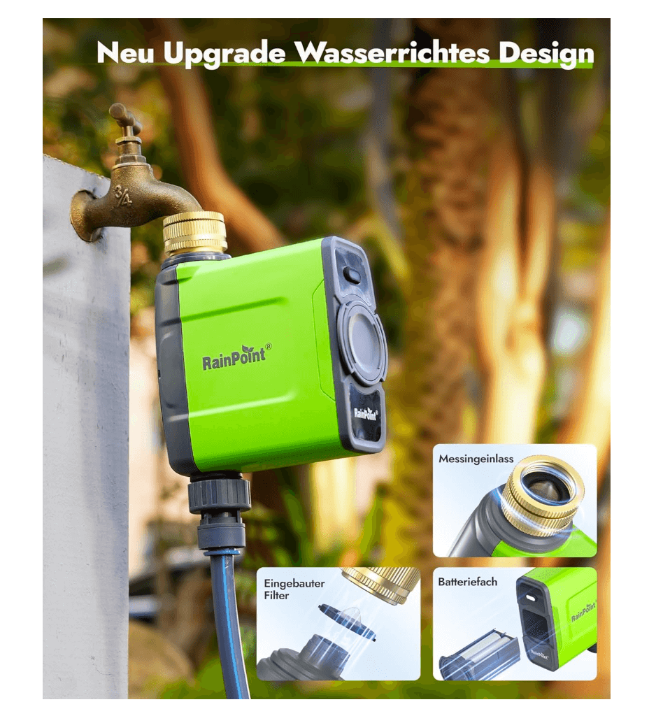 RAINPOINT Irrigation Computer WLAN without Antenna Gateway, with Brass Inlet, for Garden