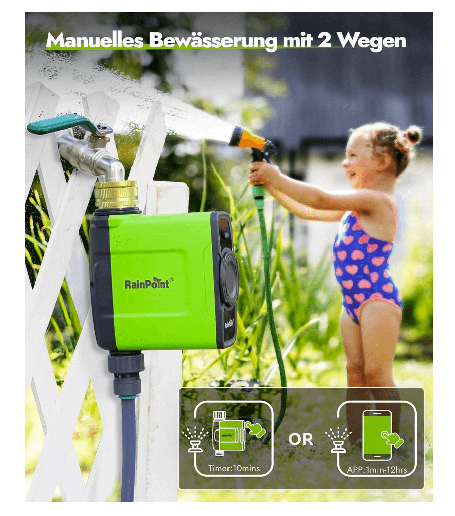 RAINPOINT Irrigation Computer WLAN without Antenna Gateway, with Brass Inlet, for Garden