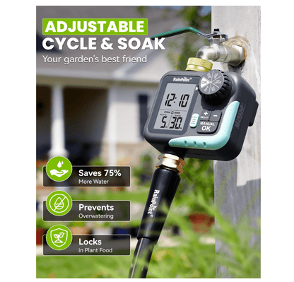 RAINPOINT Sprinkler Timer for Garden Hose - Hose Timer with Cycle & Soak, Brass Inlet