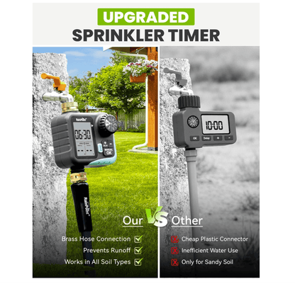 RAINPOINT Sprinkler Timer for Garden Hose - Hose Timer with Cycle & Soak, Brass Inlet