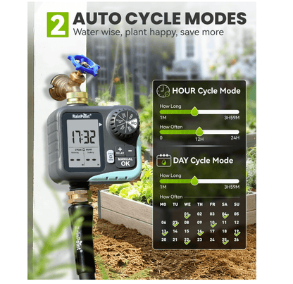 RAINPOINT Sprinkler Timer for Garden Hose - Hose Timer with Cycle & Soak, Brass Inlet
