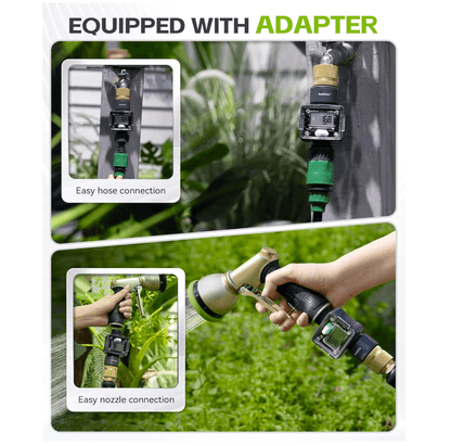 RAINPOINT Water Flow Meter with Brass Inlet, Garden Hose Watering, Lawn Sprinkler & Nozzle Sprayer